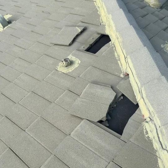 Wind and storm damage to a roof